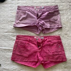 Celebrity Pink Women's Jean Shorts - Light Pink and Dark Pink